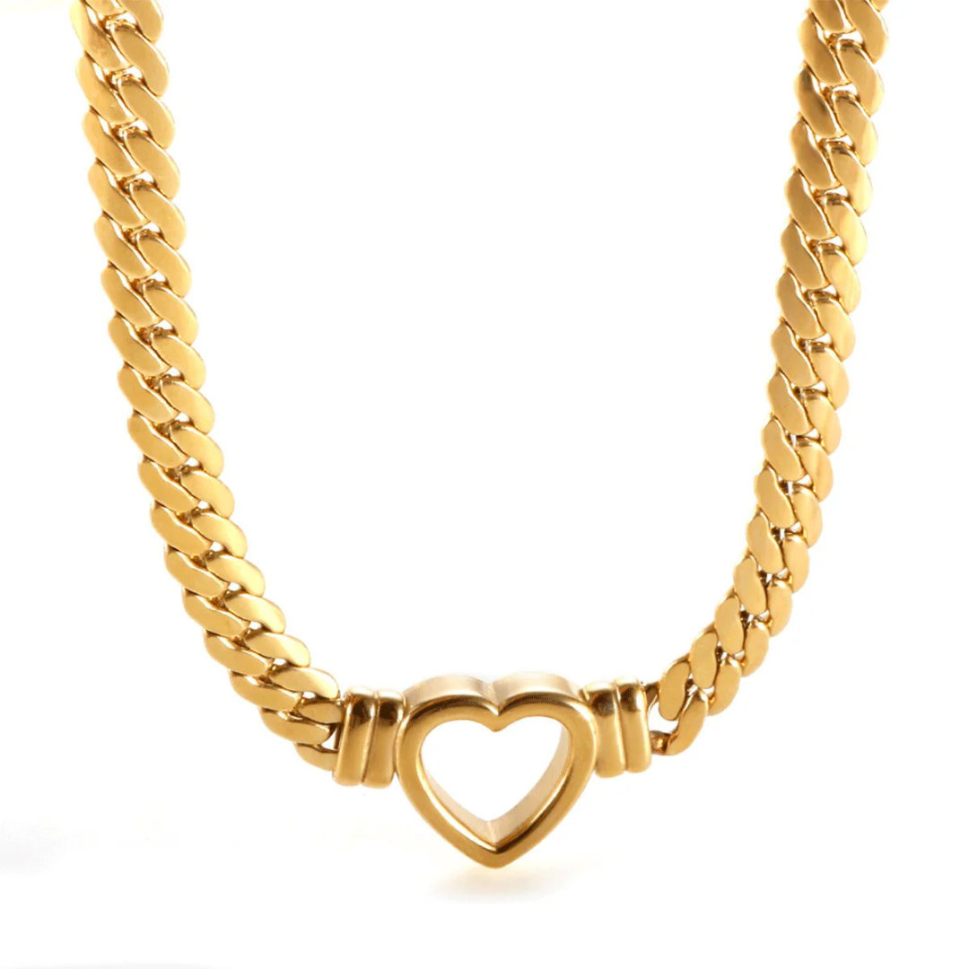 Collier Ras-de-Cou Cœur Minimaliste Plaqué en Or 18 Carats