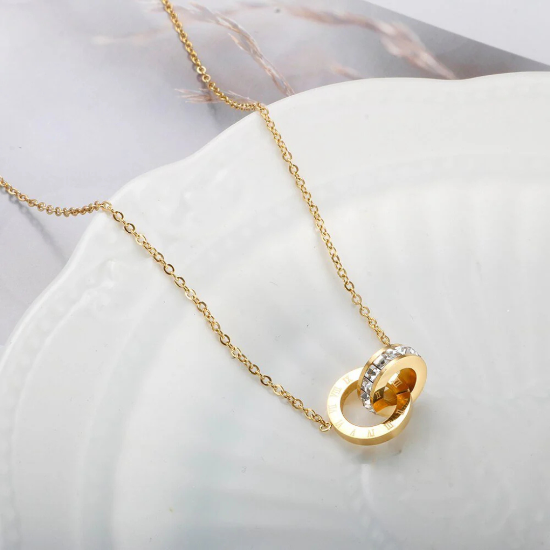 Collier Impérial avec Pierre Zirconium Plaqué en Or 18 Carats