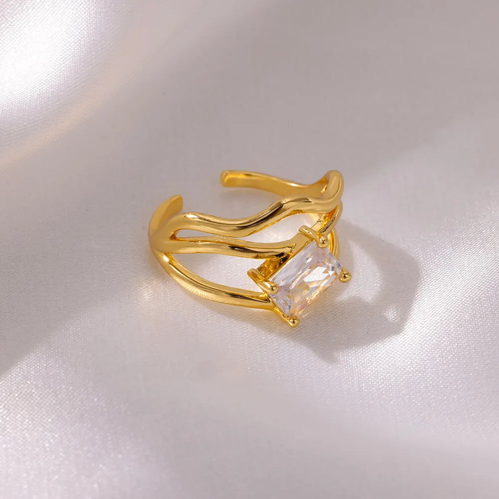 Bague Cadre Élégance Plaquée en Or 18 Carats
